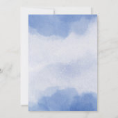 Oh Junge! Einladung Watercolor Royal Blue Blume (Rückseite)