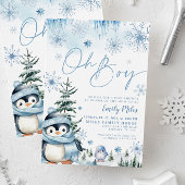 Oh Junge Einladung, Winterpinguin-Babydusche Einladung