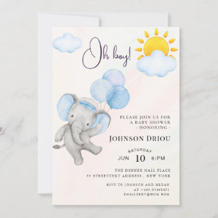 Oh Junge Elefant Baby Shower Einladung