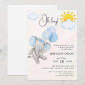 Oh Junge Elefant Baby Shower Einladung (Vorne/Hinten)