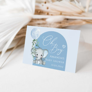 Oh Junge Elefantin mit Balloon Babydusche Dankeskarte