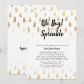 Oh Junge, es ist eine Sprinkle-Baby-Dusche Einladu Einladung (Vorne/Hinten)