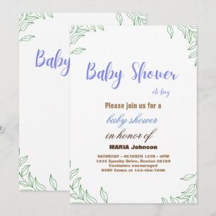 Oh Junge Eukalyptus-Baby Shower Einladung