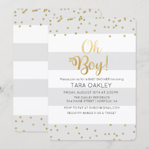 Oh-Junge-Glitter-Konfetti-Baby-Shower-Einladung Einladung