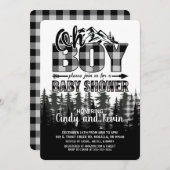 Oh Junge graue Lumberjack Baby Dusche Einladung (Vorne/Hinten)