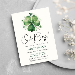 Oh Junge Grüner Kleeblatt St. Patricks Day Babypar Einladung