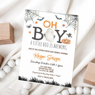 Oh Junge Halloween-Baby-Party Hexenbrauen Einladung