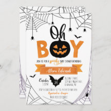 Oh Junge! Halloween Pumpkin Babydusche Einladung