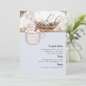 Oh Junge heiße Schokolade Rustikales Baby Es ist k Einladung (Stehend Vorderseite)