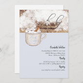 Oh Junge heiße Schokolade Rustikales Baby Es ist k Einladung (Vorne/Hinten)