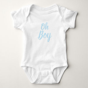 Oh Junge hellblaue Drehbuch Baby Dusche Geschlecht Strampler