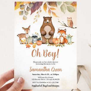 Oh Junge Herbst Wald Baby Shower Einladung