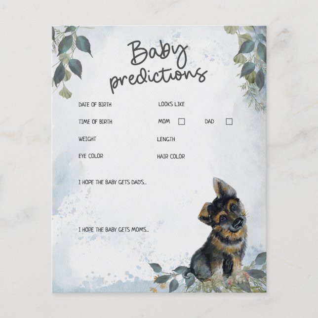 Oh Junge! Hunde Baby Shower Baby Vorhersagen Spiel (Vorderseite)