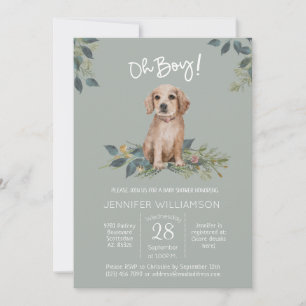 Oh Junge! Hunde-Baby-Shower-Einladung Einladung
