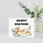Oh Junge Hunde Hunger Welpe Cartoon Illustration Postkarte (Stehend Vorderseite)