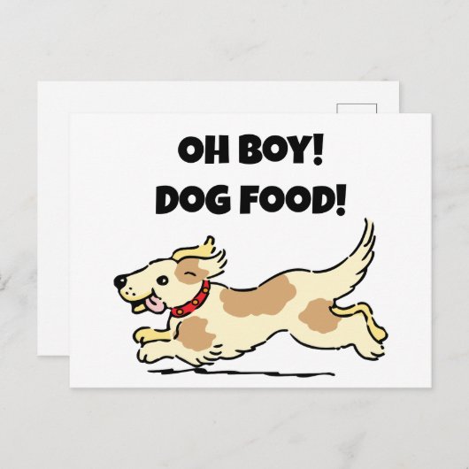 Oh Junge Hunde Hunger Welpe Cartoon Illustration Postkarte (Vorne/Hinten)