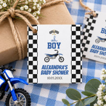 Oh Junge Kariertes Dirt Bike Baby Shower