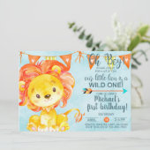 Oh Junge, kleine Löwen, Einladung zum Geburtstag, (Stehend Vorderseite)