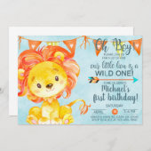 Oh Junge, kleine Löwen, Einladung zum Geburtstag, (Vorne/Hinten)