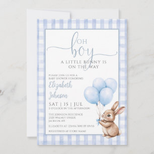 Oh Junge Kleiner Hase Blaue Luftballons Babyparty Einladung
