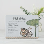 Oh Junge! Lass des Wilden Rumpus Start | Baby Spri Einladung (Stehend Vorderseite)