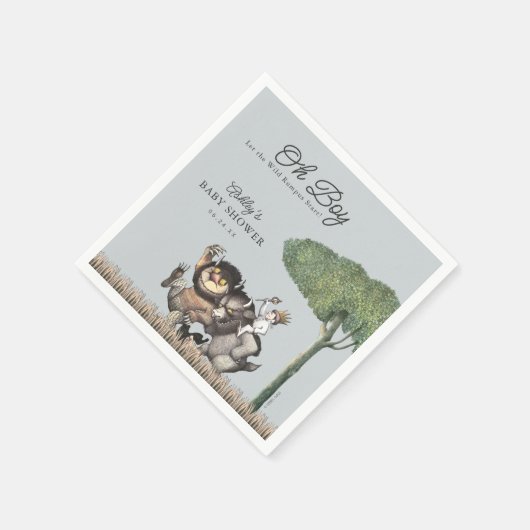 Oh Junge! Lass des Wilden Rumpus Start | Babydusch Serviette (Ecke)