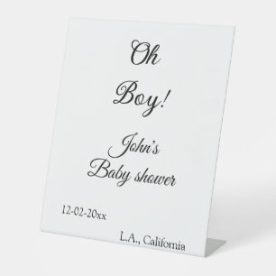 oh Junge Mädchen Baby-Party Name Datum Jahr Ort e Sockelschild