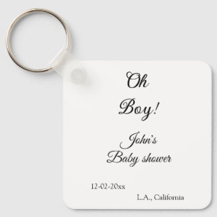 oh Junge Mädchen Baby Shower Name Datum Jahr Ort e Schlüsselanhänger
