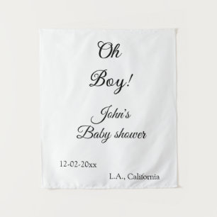 oh Junge Mädchen Baby Shower Name Datum Jahr Ort e Wandteppich