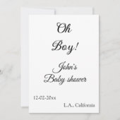 oh Junge Mädchen Babydusche geben den Namen Datum Einladung (Vorderseite)