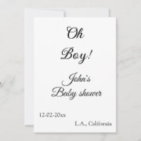 oh Junge Mädchen Babydusche geben den Namen Datum 