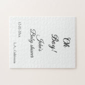 oh Junge Mädchen Babydusche geben den Namen Datum Puzzle (Horizontal)