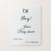 oh Junge Mädchen Babydusche geben den Namen Datum Puzzle (Vertikal)