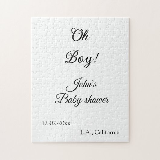 oh Junge Mädchen Babydusche geben den Namen Datum Puzzle (Vertikal)