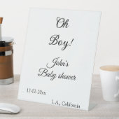 oh Junge Mädchen Babydusche geben den Namen Datum  Sockelschild (In Situ)