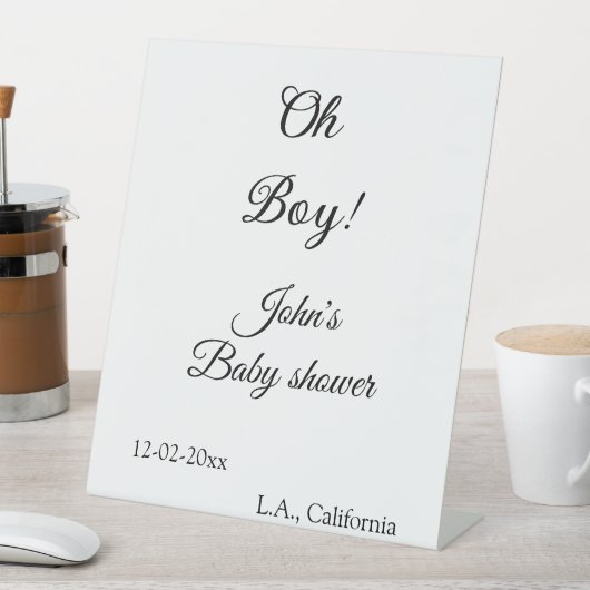 oh Junge Mädchen Babydusche geben den Namen Datum  Sockelschild (In Situ)