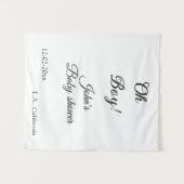 oh Junge Mädchen Babydusche geben den Namen Datum  Wandteppich (Vorderseite (Horizontal))