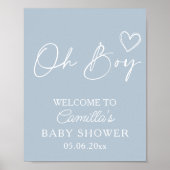 Oh Junge Minimalistische moderne Babydusche Poster (Vorne)