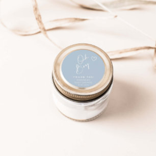 Oh Junge Minimalistische moderne Babydusche Runder Aufkleber