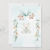 Oh Junge moderne Eukalyptus-blaue Ballons Babydusc Einladung (Rückseite)