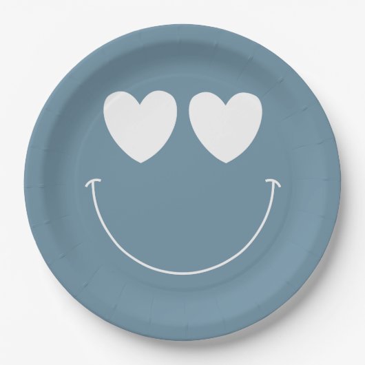 Oh Junge! Moderne Groovy Happy Face Baby Shower Pappteller (Vorderseite)