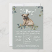 Oh Junge! Mops Puppy Dog Babydusche Einladung (Vorderseite)