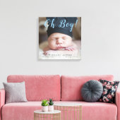 Oh Junge! Neues Baby-Foto Keepake Geburtsstände Leinwanddruck (Insitu (Wohnzimmer))