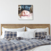 Oh Junge! Neues Baby-Foto Keepake Geburtsstände Leinwanddruck (Insitu (Schlafzimmer))
