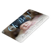Oh Junge! New Baby Birth Annoucement Foto Magnet (Linke Seite)