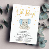 Oh Junge Niedlich Blue Baby Elephant Baby Dusche Einladung