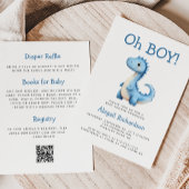 Oh Junge Niedlich Blue Dinosaurier QR Code Kinderd Einladung
