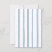 Oh Junge Niedlich moderne Blue Stripes Babydusche Dankeskarte (Rückseite)