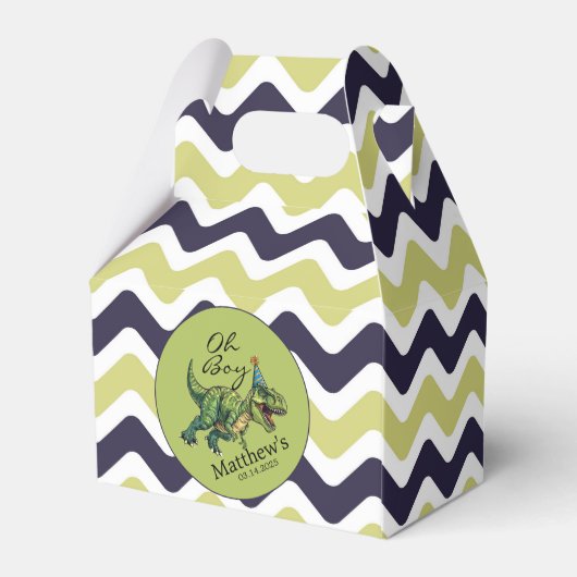 Oh Junge! Niedliche Dinosaur Babydusche Geschenkschachtel (Rückseite)