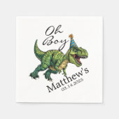 Oh Junge! Niedliche Dinosaur Babydusche Serviette (Vorderseite)